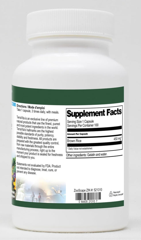 Terravita 450 (100 521310) Brown Rice - mg Capsules, ZIN: