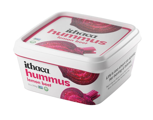 Hummus, Hummus, 10oz Ithaca Lemon Beet Non-GMO, Minimal Ingredients