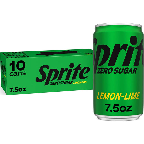 Sprite Zero Sugar Lemon Lime Diet Soda Pop Soft Drinks, 7.5 fl