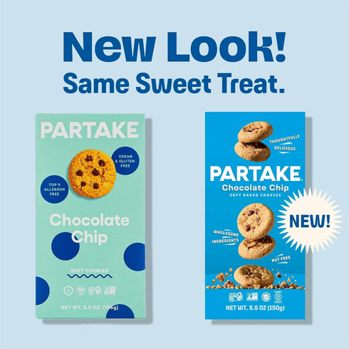 9 (1 Pack, 5.5oz Gluten Free Partake Soft Baked Chocolate Chip Cookies - Vegan - Free From the Top Allergens Including