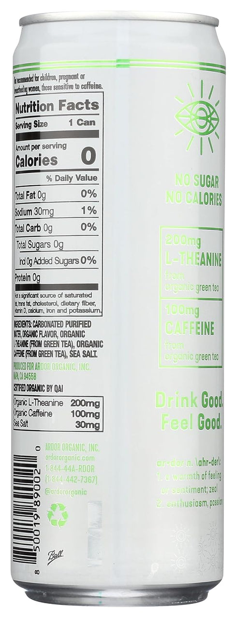 12 Ardor Organic Mexican Lime Sparkling Energy Water, FZ