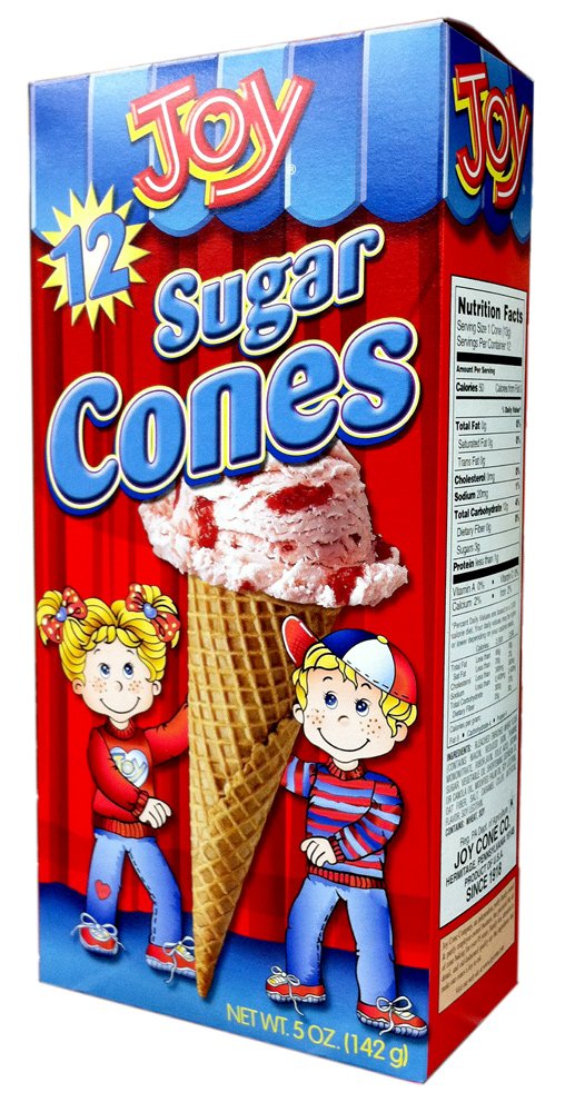 Joy Cone 12-Count SUGAR Ice Cream CONES 5oz (10 Pack)