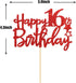 Red Glitter Happy 16th Birthday Cake Topper, Sixteen Sign Cake Topper, Cheers to 16 Years Party Supplies