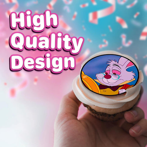 30 x Edible Cupcake Toppers | Wonderland Collection of Edible Cake Decorations on Icing Sheet