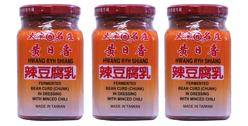 HWANG RYH SHIANG Fermented Beancurd Tofu (Chunk) in dressing with mini Minced Chili -Spicy 10.5