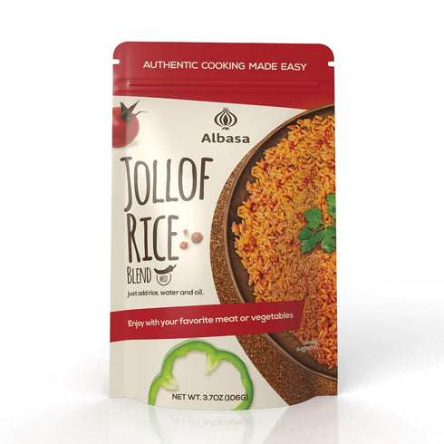 Albasa Jollof Rice Blend (Mild, 3.7oz) Made with100% Tomato and Spices