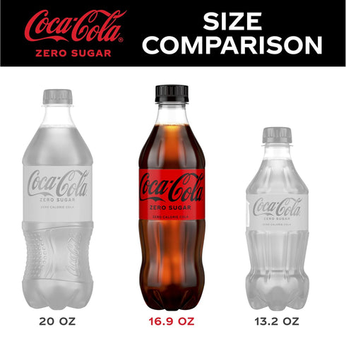 16.9 oz, 12 Pack Coke Zero Sugar Diet Soda Soft Drink, fl