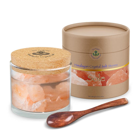 Original Himalayan Crystal Salt Sole Jar + Stones | A Natural Electrolyte