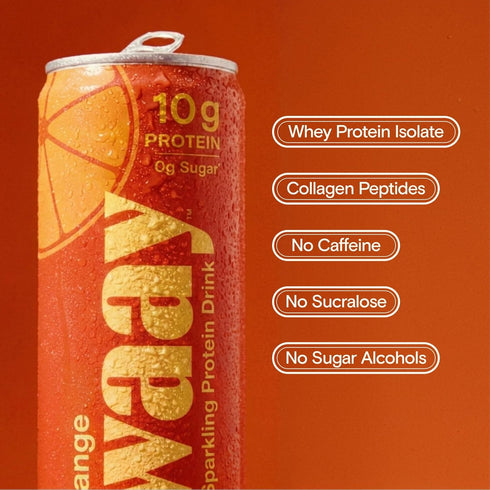 Waay 12 Orange Sparkling Protein Water, FZ