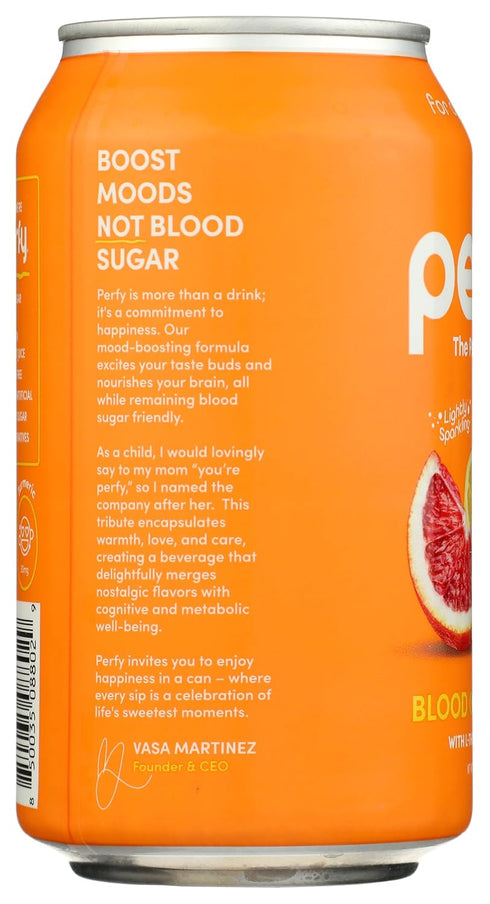 12 Pack PERFY Soda Superfood Nootropic Soft Drink | All Natural Soft Drink Made With Real Fruit Juice, L-theanine