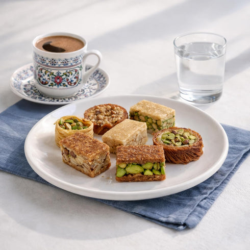 39 24 oz Petek Baklava Sweets Box with Walnut and Pistachio Turkish Kadayif Dessert Gift Box, Honey Pistachio & Walnut