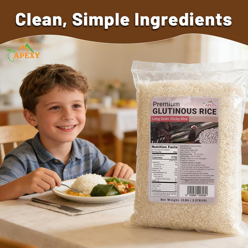 APEXY 10 lb Premium Long Grain Sweet Rice Glutinous Sticky Rice, Non-GMO | Perfect for Asian Desserts, Sushi, Dumplings