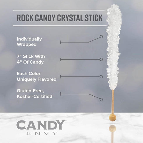 36 Purple Rock Candy Sugar Sticks - Grape Flavored - Individually Wrapped Purple Candy Treats