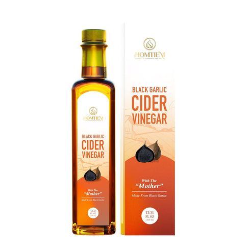 Homtiem Black Garlic Cider Vinegar 350ML - High Antioxidants & Gluten Free for Salad Dressing