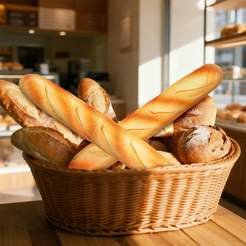 2 Pack 13.58In UKCOCO Artificial French Baguette Faux Bread Loaves for Kitchen Decoration Photography Props Bakery