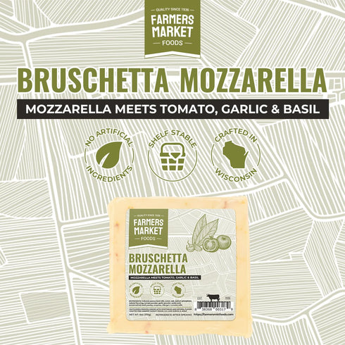 Sets, 1-Pack, Mozzarella Farmers Market, Gluten Free, Keto, Paleo, Low Sodium, Zero Sugar, Wisconsin Cheese Gift