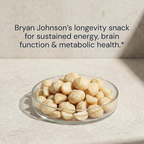 (4 Blueprint Bryan Johnson Raw Macadamia Nuts - No Palm Oil - Keto and Low Carb Snack - No Added Sugar, Vegan, Non GMO