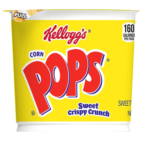 8 (12 Kellogg's Corn Pops Cold Breakfast Cereal Cups, Vitamins and Minerals, Kids Snacks, Original Cups)