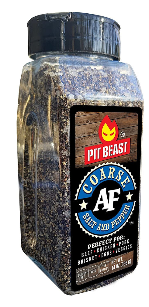 Pit Beast Coarse AF Salt and Pepper Spice Blend, Dalmatian BBQ Rub, 14oz for Steaks, Brisket, Chicken, Burgers