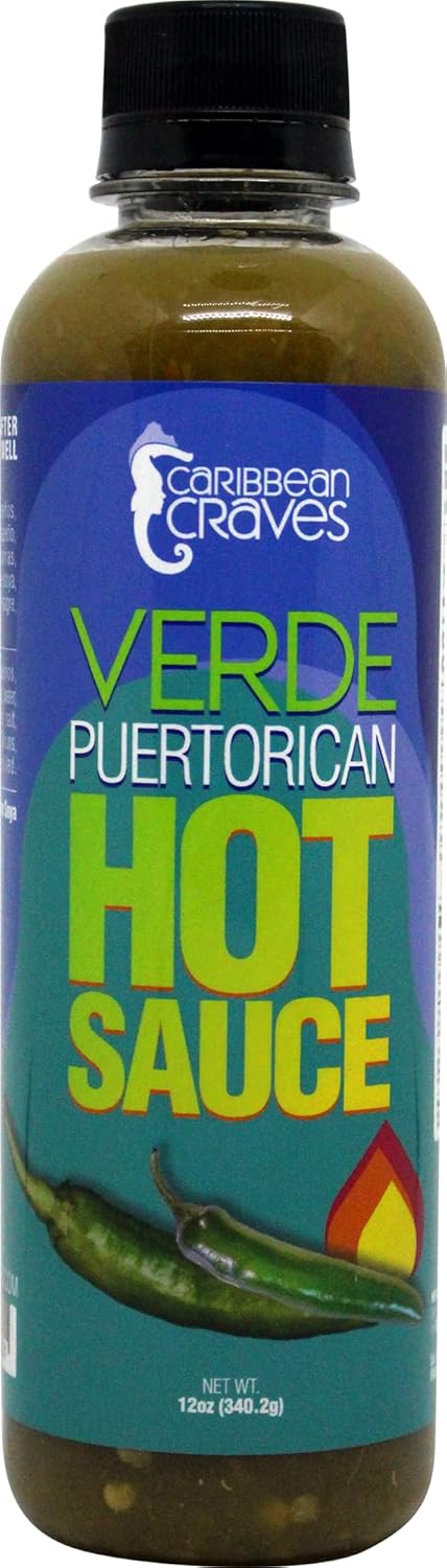 Caribbean Craves - Puerto Rican Hot Sauce - 12oz (Bulkier Size) (Verde (2pk), Pickled Jalapeño Peppers)