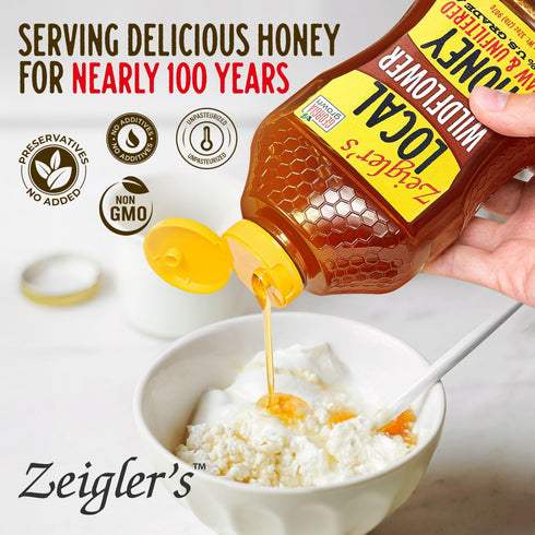 32 Oz 100% Zeigler's Wildflower Honey, Natural, Raw & Unfiltered, Georgia Grown Certified Pure Southern Honey Great