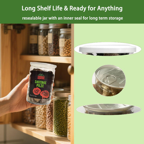 2-3CM (4Oz) VIGOROUS MOUNTAINS Dried Shiitake Mushrooms for Cooking, Dehydrated Mushrooms, Dry Fresh Vegan No