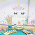 Unicorn Cake Topper, Handmade Rainbow Horn Happy Birthday Party Decoration Supplies, Reusable Cake Toppers with
