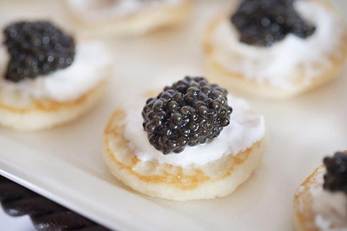 Frozen 1.25 inch 30 pack (4.76 (136 French Cocktail Blinis for Caviar - Appetizer Pancakes for Specialty Foods - / per