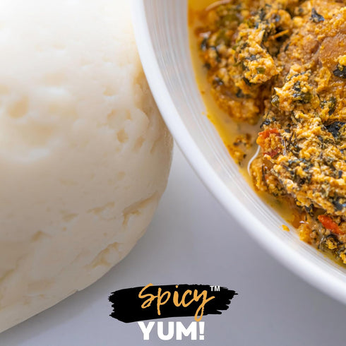 Spicy Yum! 3 lbs Pounded Yam Flour | Poundo Yam | Smooth Swallow for Fufu, African Soups & Traditional Meals |