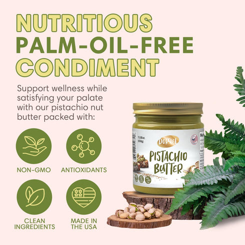 60% (450g) DORREL - Pistachio Butter, Dairy-Free Spreadable Butter Made from California-Grown Pistachios, No Palm Oil
