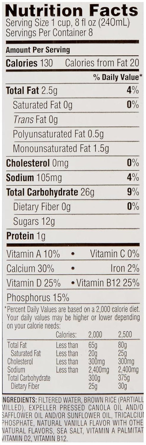 Enriched-64 Dream Rice Drink-Vanilla Ounces
