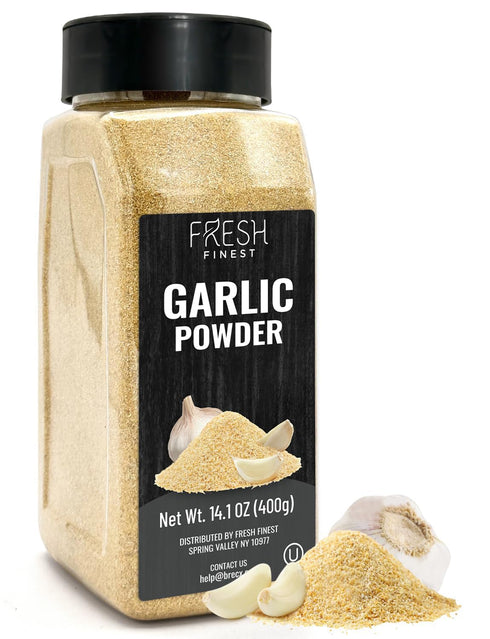 Fresh Finest Premium Garlic Powder - 14.1oz Bottle - 100% Pure, Non-GMO,