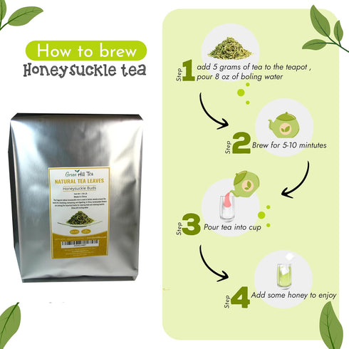 free16 OZ Greenhilltea traditional health herbs, Honey suckle dried herbal tea honeysuckle Caffeine