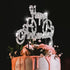 Happy Anniversary Cake Topper, Wedding Anniversary Crystal Rhinestone Party Decoration, Silver