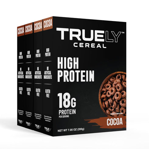 TRUELY Protein Cereal Cocoa Flavor | 18 g Protein, 4 g Sugar