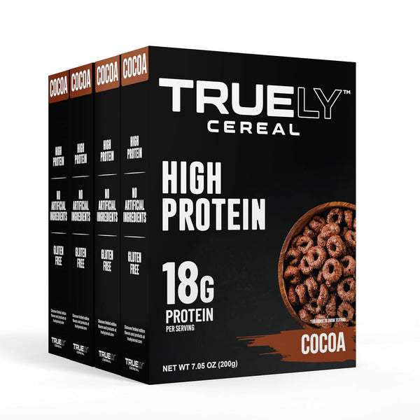 TRUELY Protein Cereal Cocoa Flavor | 18 g Protein, 4 g Sugar