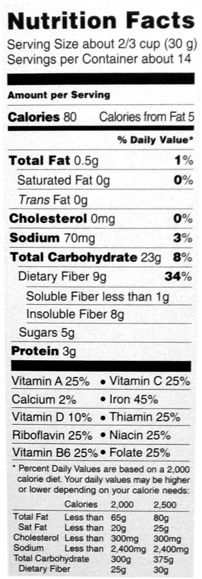14.5 oz Trader Joes High Fiber Cereal