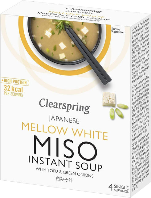 Clearspring Instant Miso Soup, Mellow White with Tofu, 40g
