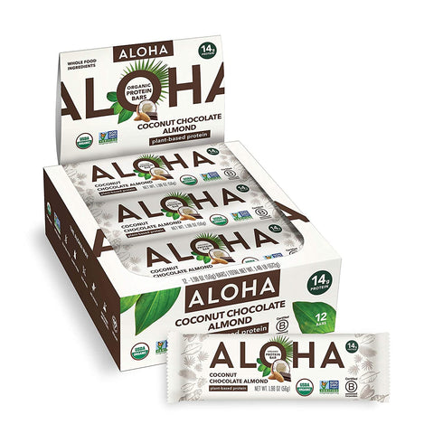 ALOHA Organic Plant Based Protein Bars, Coconut Chocolate Almond, 1.98-Ounce Bars (Pack