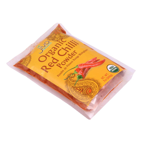 Jiva Organics Organic Red Chili Powder, 7 oz Bag, Extra Hot, Ground Indian Chillies, 100% Natural & Non-GMO