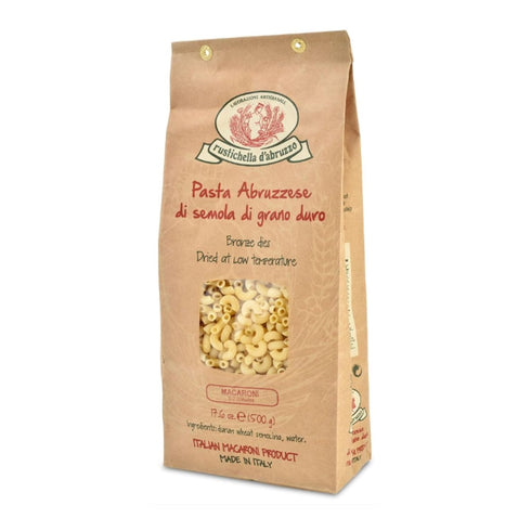 Rustichella d'Abruzzo Macaroni Pasta - 500g Classic Durum Wheat Small Pasta -