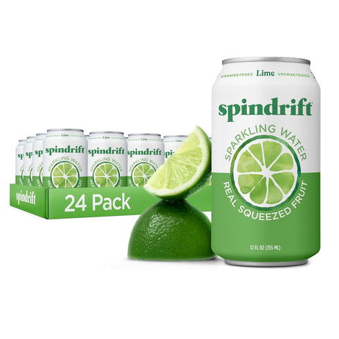 Spindrift Sparkling Water, Lime Flavored, Made with Real Squeezed Fruit, 12 Fl