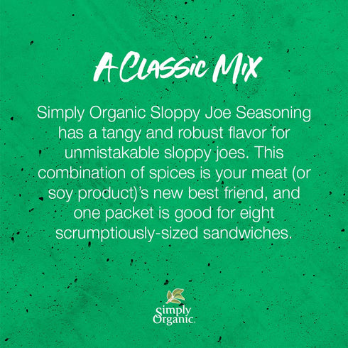Simply Organic Sloppy Joe - Certified Organic, Gluten-Free, 1.41 oz, Pack of 4