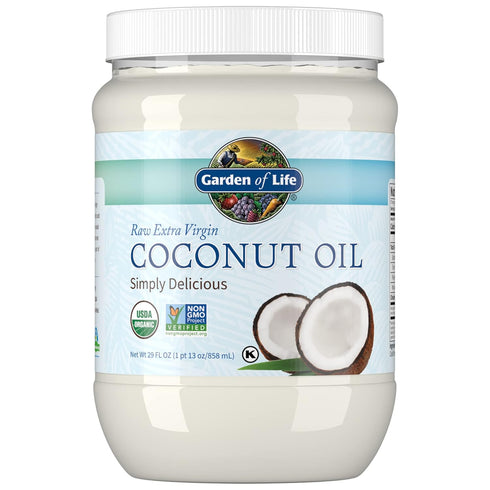 Garden of Life Coconut Oil for Hair, Skin, Cooking - Raw Extra Virgin Organic, Pure Unrefined Cold Pressed Oil, 29 Fl Oz