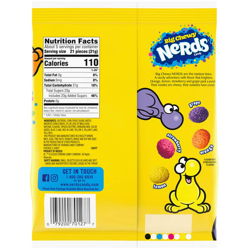 6 Pack 8 Nerds Big Chewy Candy, Ounce