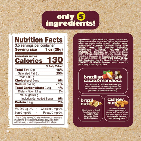 Pack 2 Naturanic Brazilian Dark Chocolate Covered Nuts Snack, No sugar, Keto friendly, Net Carb Zero, All NAtural