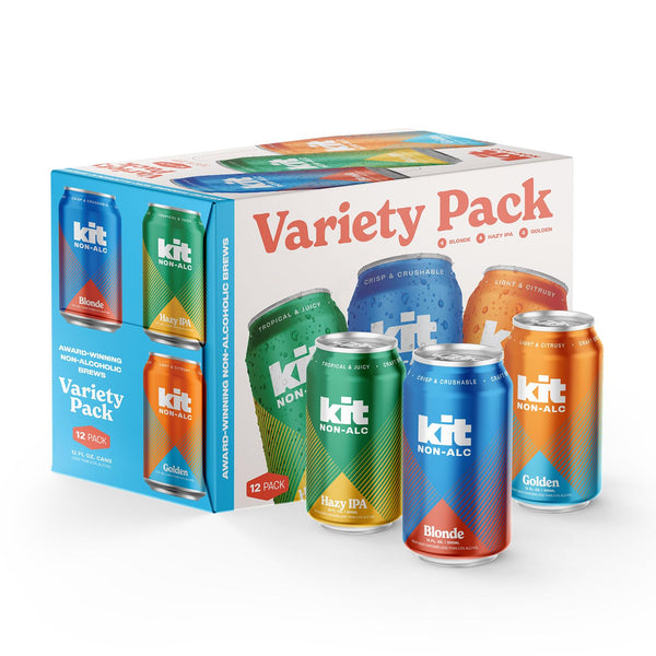 Kit Non-Alc - Non-Alcoholic Craft Beer Variety 12pk Cans, Blonde, Hazy, Golden,
