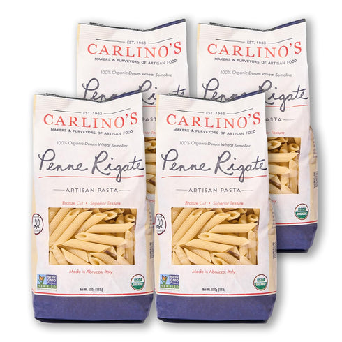 Carlino's Market Carlino's Dried Penne Rigate | Organic Durum Wheat Semolina | Bronze Die