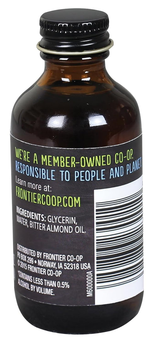 2 (Pack 2) Frontier Co-op Organic Almond Extract, Ounce Glass Jar, Warm Sugar-free Vegan Flavor for Desserts, Coffee