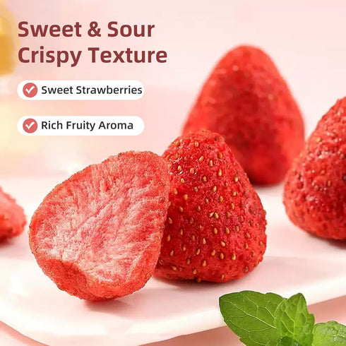 Awzag 8.82 Oz Freeze Dried Strawberries Crispy Freeze-Dried Whole Strawberries Intense Sweet & Tart Flavor Natural
